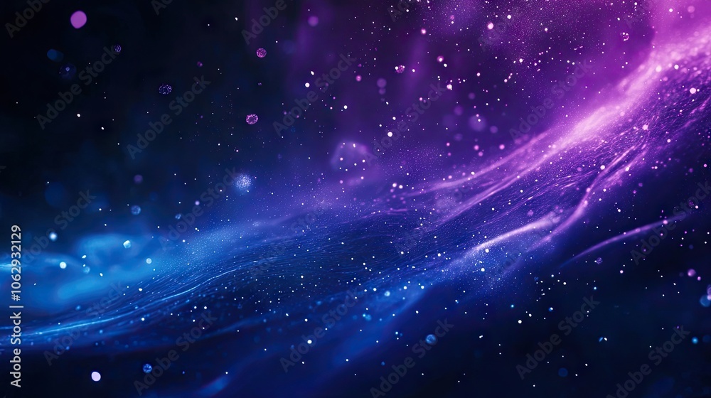 Dark blue and violet background filled with light lines in motion and scattered stars, creating a dynamic abstract scene with ample space for text or graphics. Dark blue and violet background filled with light lines in motion and scattered stars, creating a dynamic abstract scene with ample space for text or graphics.