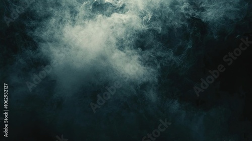 Mysterious smoke clouds create a captivating mood against a natural dark background, ideal for adding depth and intrigue to compositions, with ample copy space available.