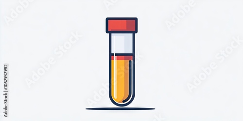 Icon representing a vial for blood samples, illustrating the concepts of medical testing and health research. This image symbolizes the importance of health related investigations.