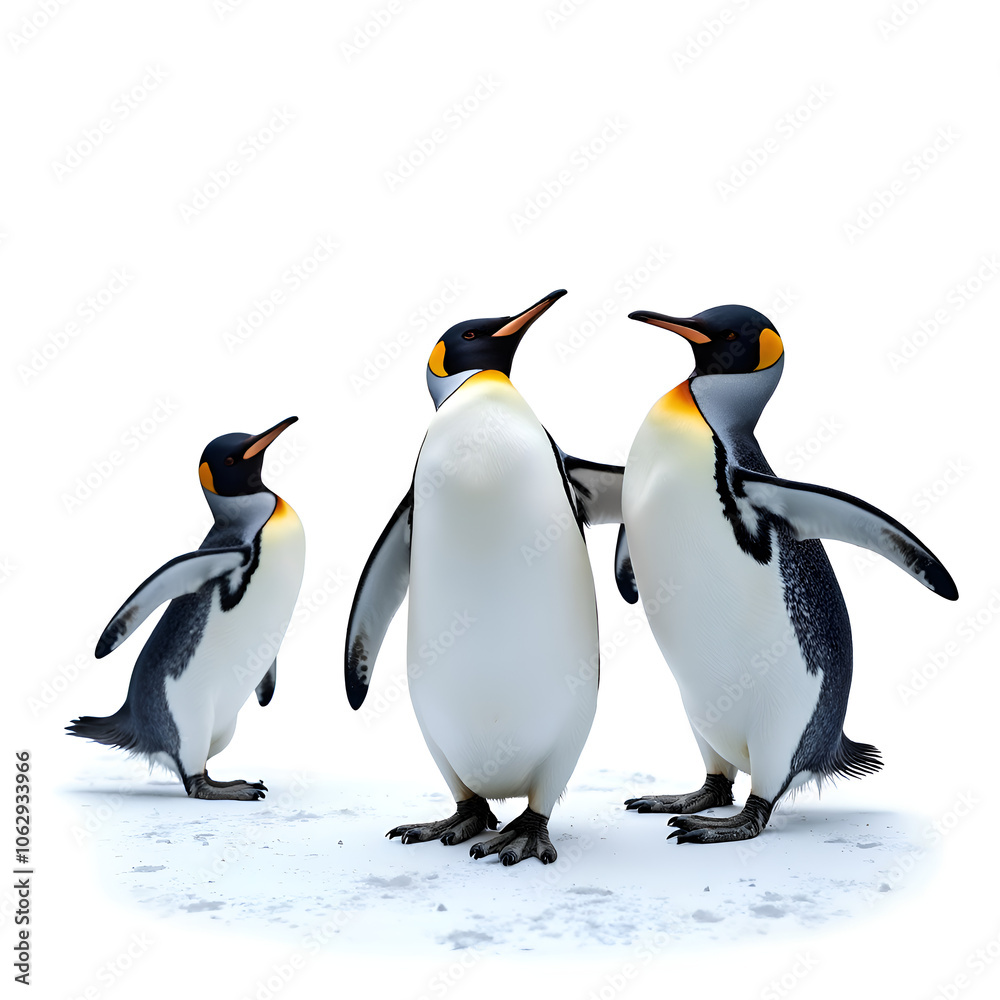 Fototapeta premium Embrace the joy of togetherness amidst the chill of the arctic landscape, digital illustration of character design concept.
