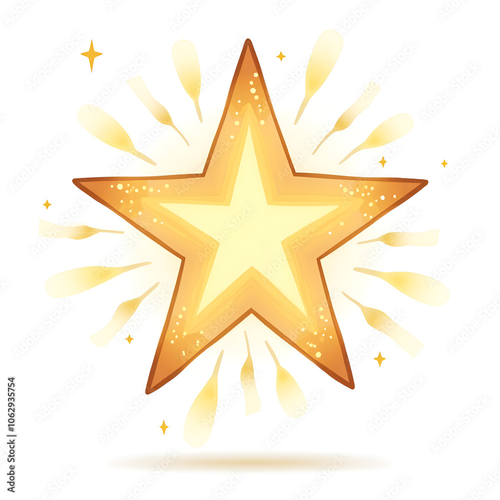 Obraz premium Shining brightly, this golden star symbolizes hope and inspiration for all to see, digital art of illustration concept.