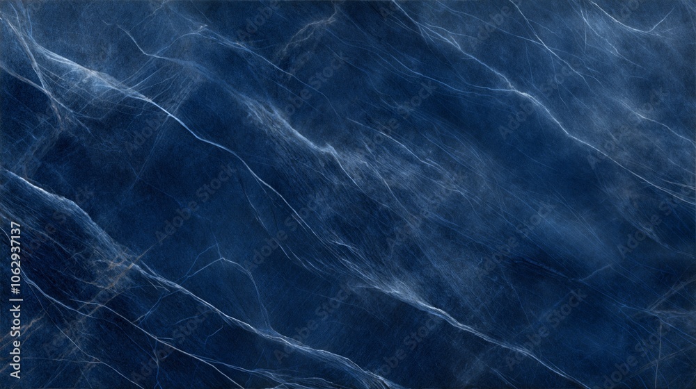 Obraz premium Deep Blue Marble Texture with Subtle White Veins - High-Resolution Background for Design Projects
