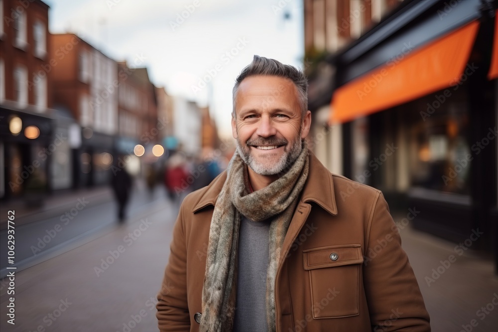 Portrait of a handsome middle-aged man in the city. Portrait of a handsome middle-aged man in the city.
