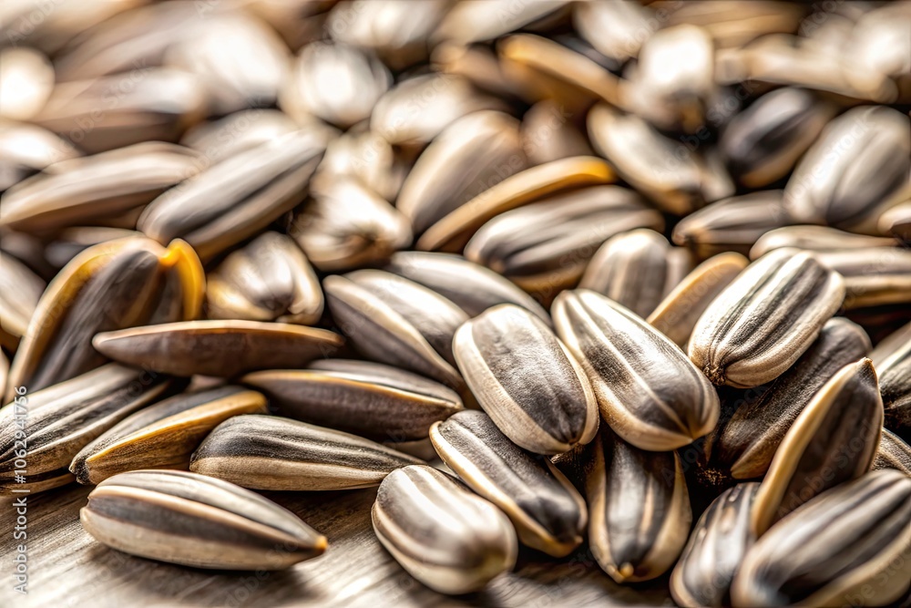 Close-Up of Raw Sunflower Seeds on White Surface - Tilt-Shift Photography for Food and Nature Lovers Close-Up of Raw Sunflower Seeds on White Surface - Tilt-Shift Photography for Food and Nature Lovers