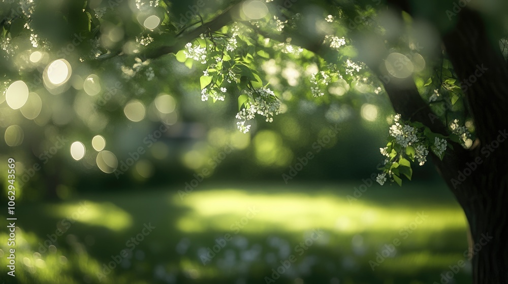 Serene Blossom in Soft Focus Background Serene Blossom in Soft Focus Background
