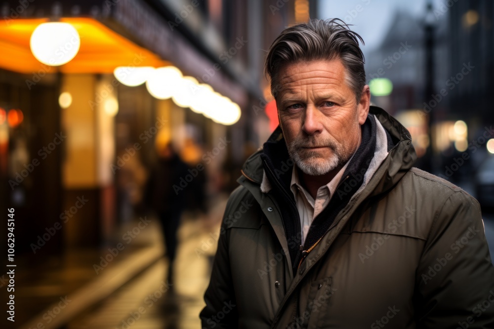 Portrait of a senior man with gray hair and beard in the city. Portrait of a senior man with gray hair and beard in the city.
