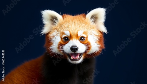 Red Panda Portrait with Open Mouth,