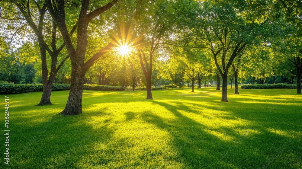 Serene Sunlit Forest with Vibrant Greenery Serene Sunlit Forest with Vibrant Greenery