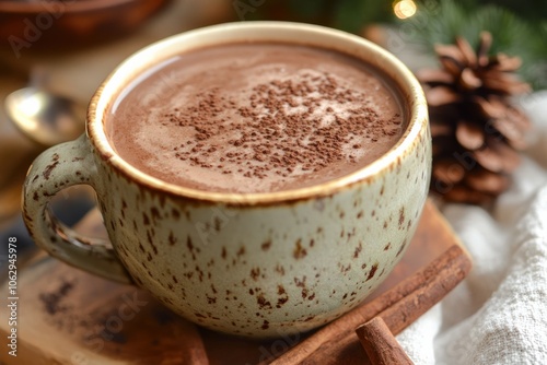 A decadent low-sugar hot chocolate made with dark cocoa and unsweetened almond milk, topped with a sprinkle of cinnamon for a warm, indulgent treat that's both delicious and low in sugar