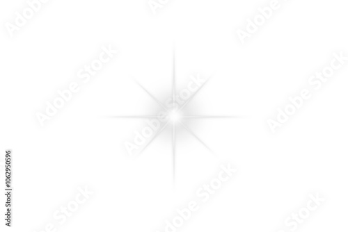White glowing starlight effect isolated on transparent background. Flare light. Shining star PNG. Sparkling flash light. Light star shine glow. Magic sparkle light effects. Holiday design elements