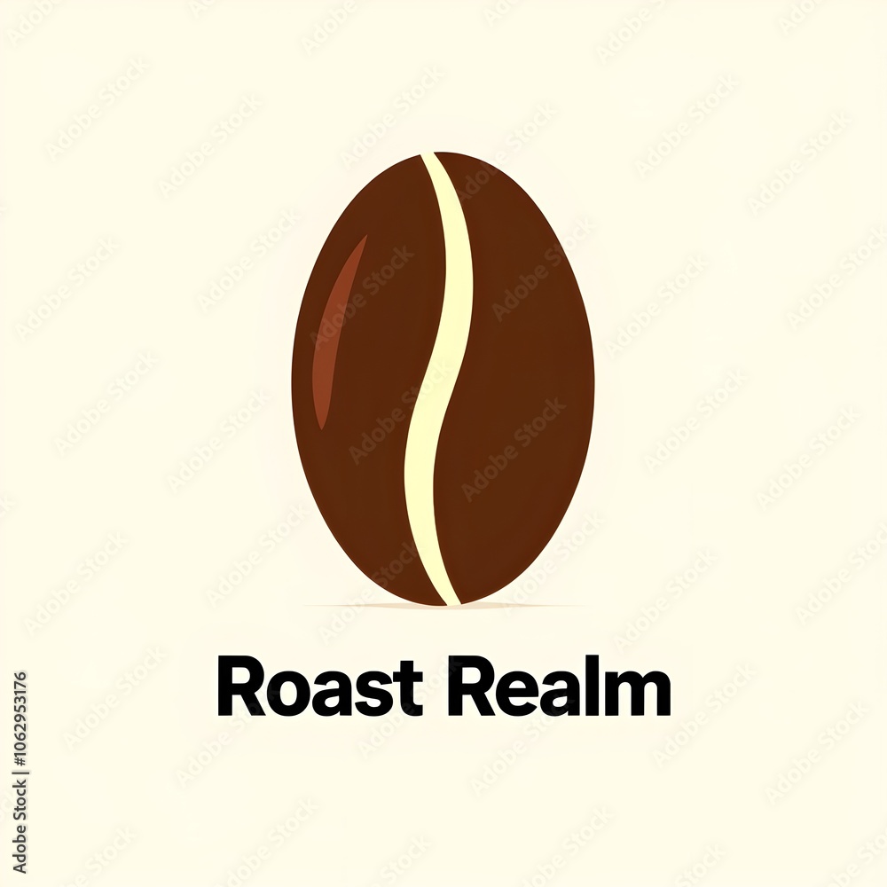 Minimalist coffee bean logo with text below Minimalist coffee bean logo with text below