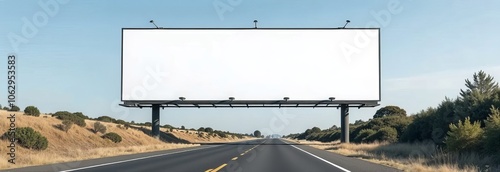 Blank billboard mock up for exterior advertisement on the highway road, banner