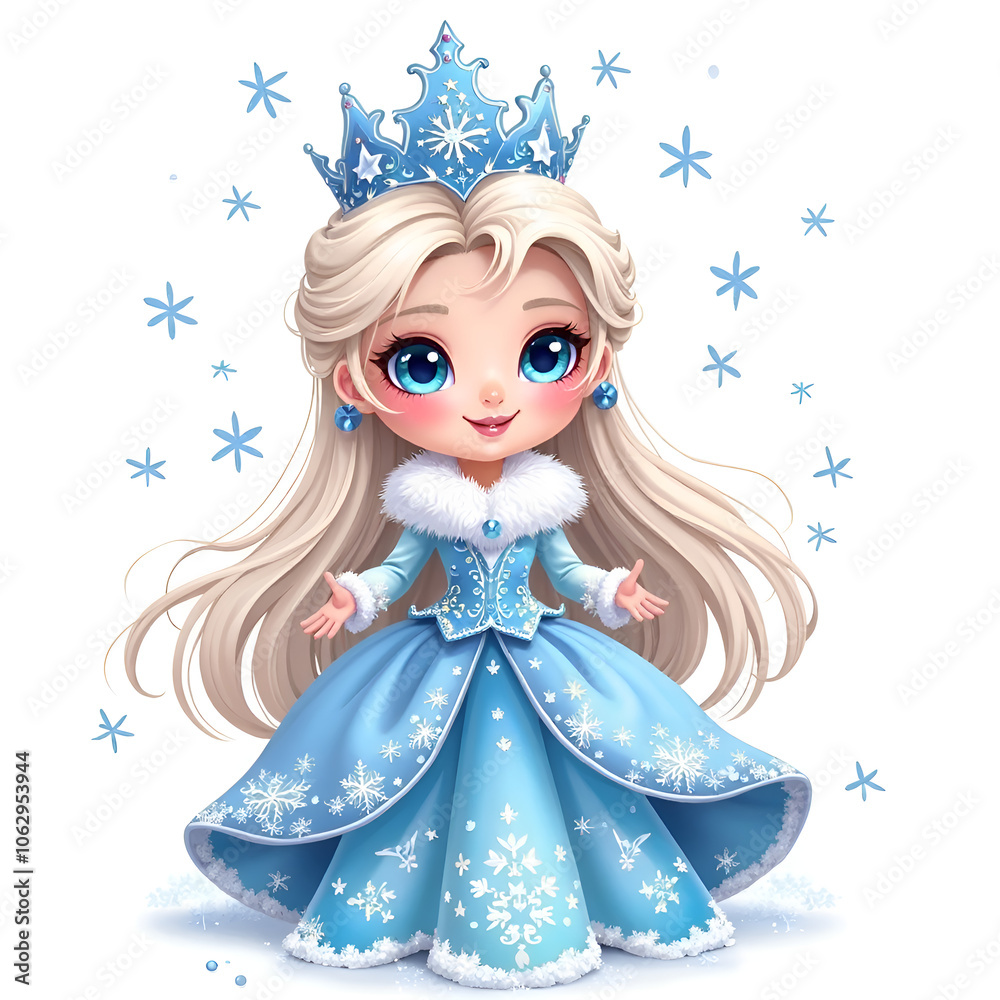Celebrate the enchantment of winter with a charming ice queen character design, digital illustration of character design concept. Celebrate the enchantment of winter with a charming ice queen character design, digital illustration of character design concept.