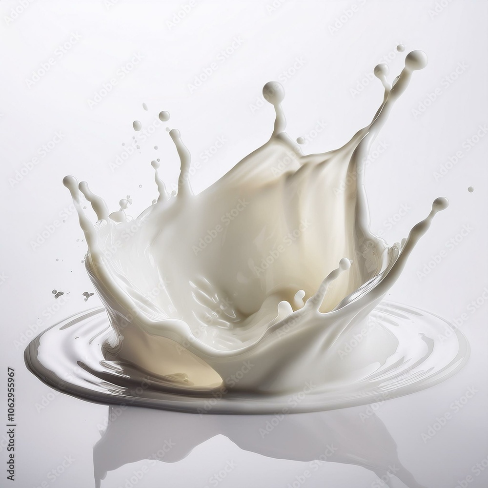 Milch Tropfen Spritzer Realistisch Weisser Hintergrund Milch Tropfen Spritzer Realistisch Weisser Hintergrund