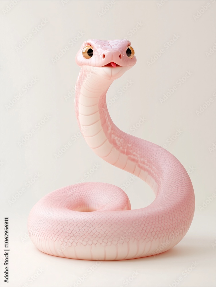 Fototapeta premium Cartoon Snake Vector Illustration, Cute Reptile Character, Funny Wild Animal