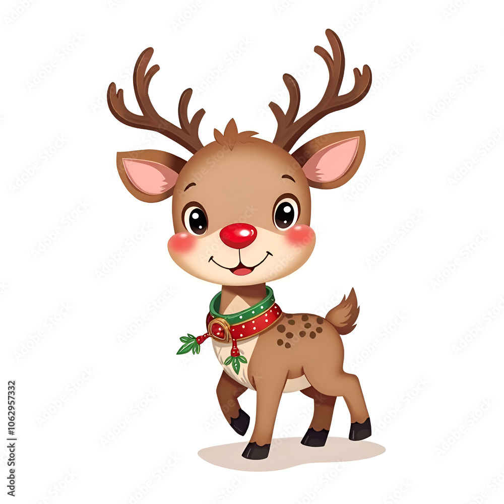 Embrace the festive spirit with a charming and cheerful reindeer character, digital illustration of character design concept. Embrace the festive spirit with a charming and cheerful reindeer character, digital illustration of character design concept.