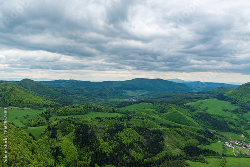 View from Vapec hill in Strazovske vrchy mountains in Slovakia