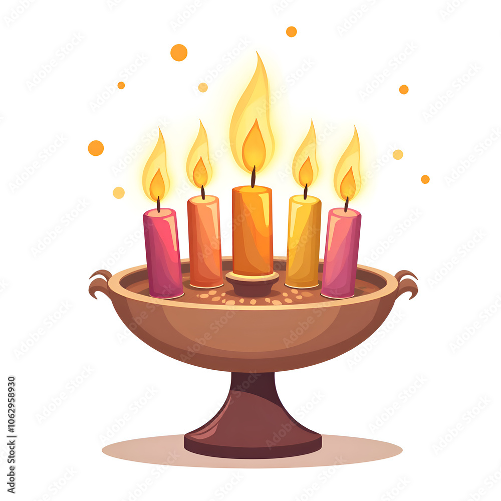 Embrace the warmth and serenity of flickering candlelight in your space, digital illustration of still life concept.