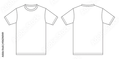 T-shirt jersey mockup outline isolated sport background clothing template tee kit