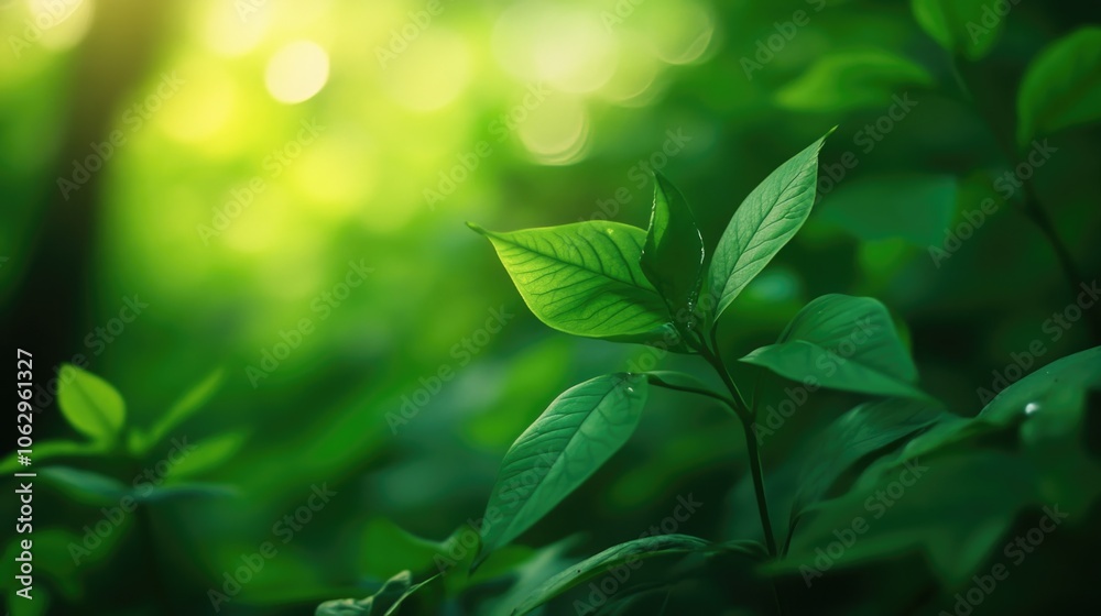 A vibrant, dense foliage of a forest with sunlight filtering through. A vibrant, dense foliage of a forest with sunlight filtering through.