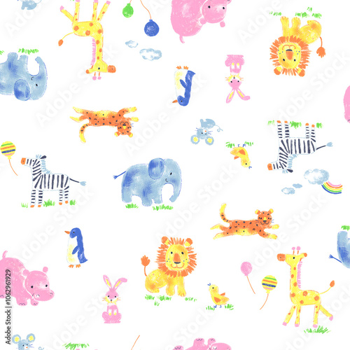 Cute and impressive animal textile pattern,