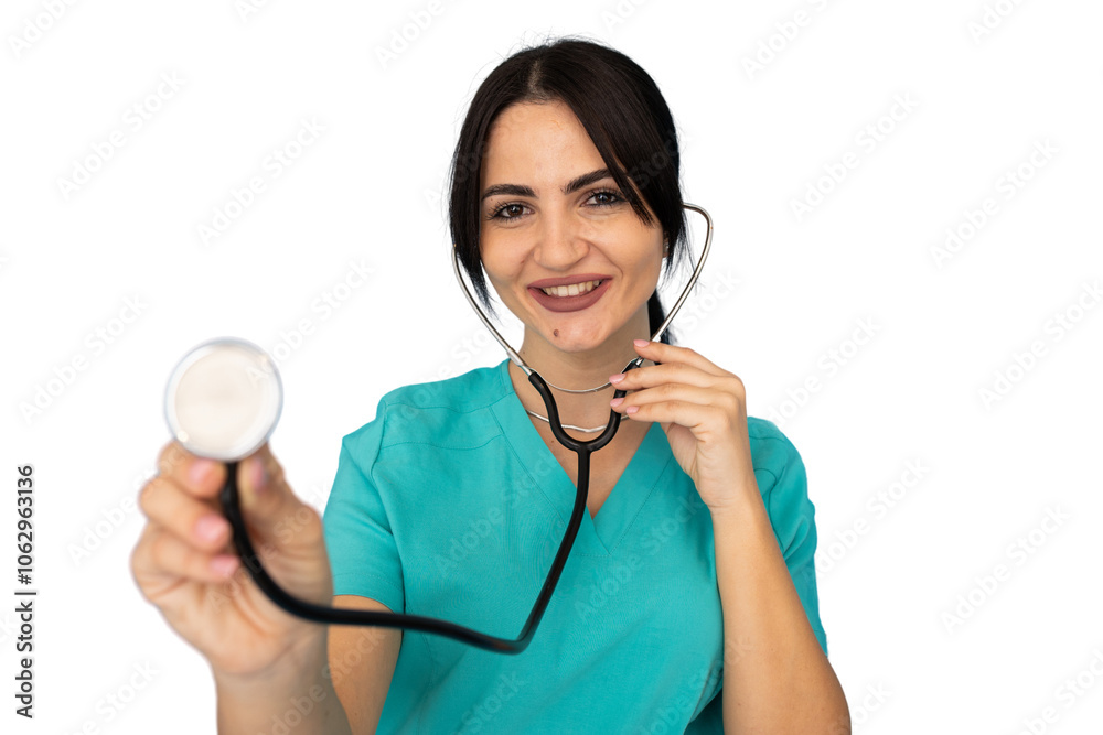 Young healthcare professional in scrubs Young healthcare professional in scrubs