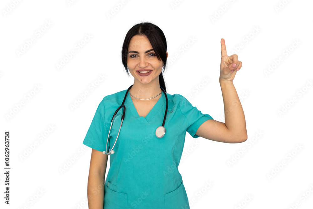 Young healthcare professional in scrubs Young healthcare professional in scrubs
