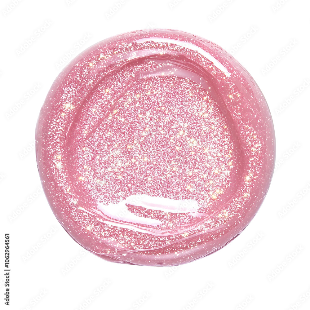 soft pink nail polish with glitter isolated on transparent background Generative Ai. soft pink nail polish with glitter isolated on transparent background Generative Ai.