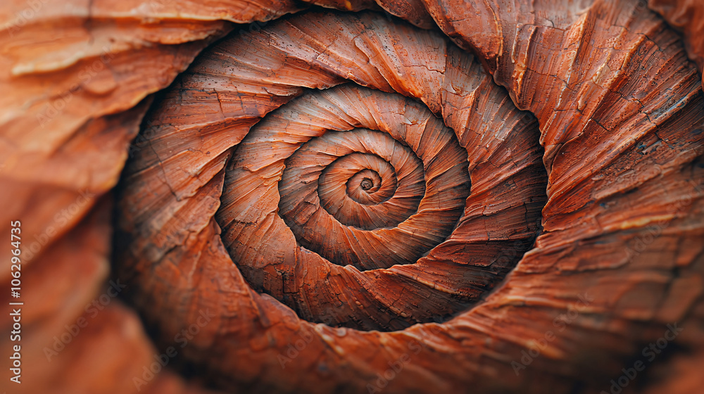 Close up of snail shell texture with earthy tones and spiral design Close up of snail shell texture with earthy tones and spiral design