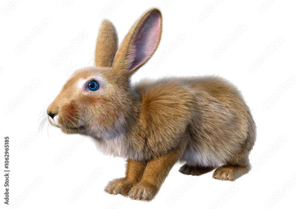 Obraz premium 3D Rendering Continental Giant Rabbit on White