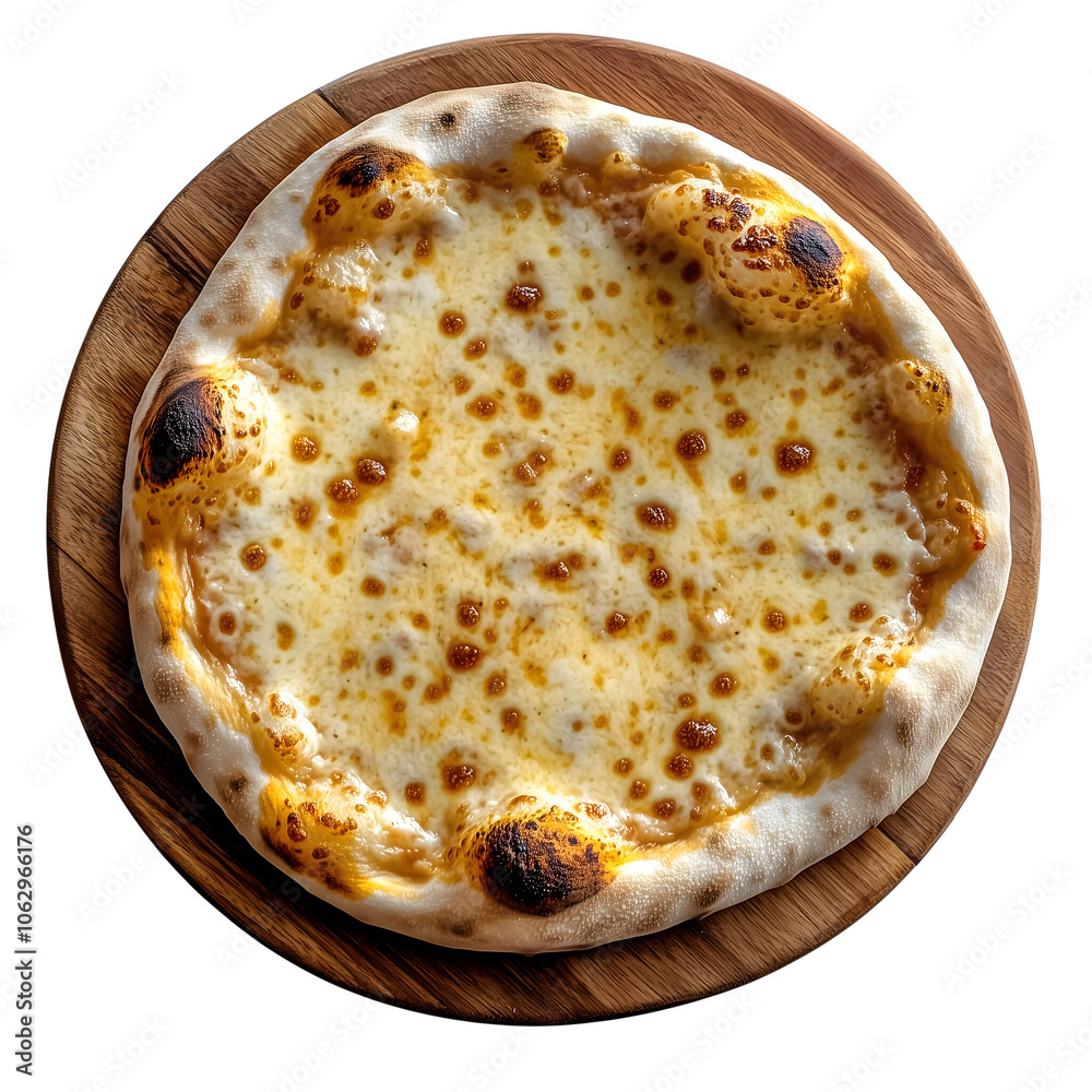 Italian pizza with wooden board isolated on transparent background Generative Ai. Italian pizza with wooden board isolated on transparent background Generative Ai.