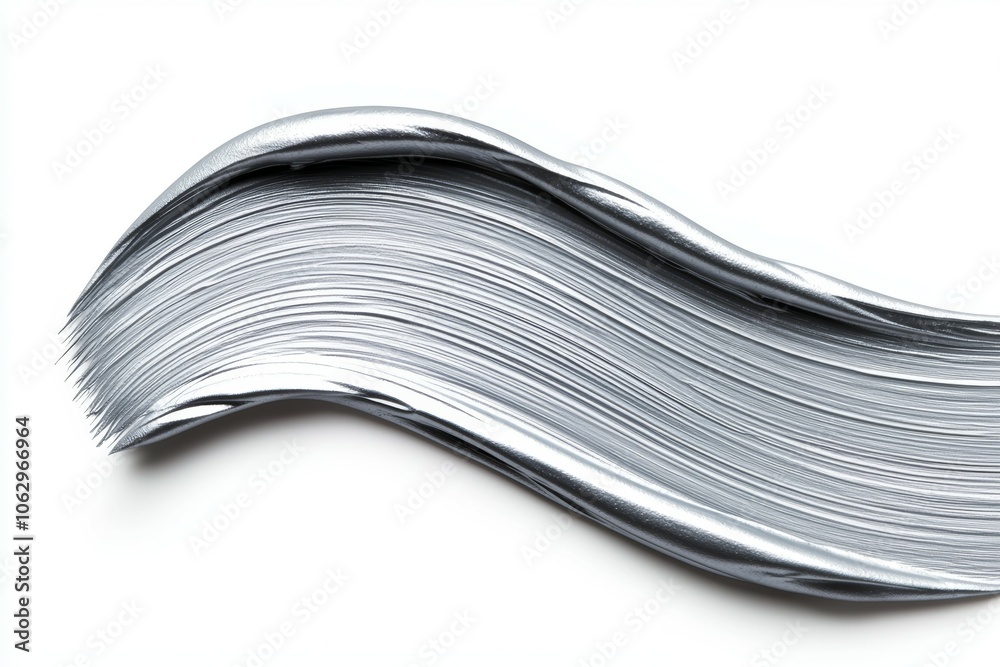 A silver brush stroke on a white background A silver brush stroke on a white background