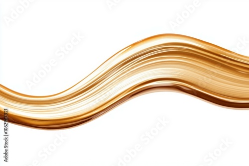 A long, curvy line of gold with a white background