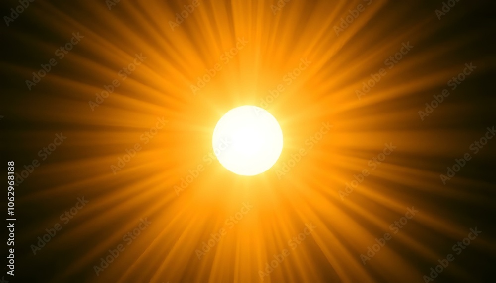 Obraz premium Radiant sun glowing in a clear sky, casting vibrant energy and warm light