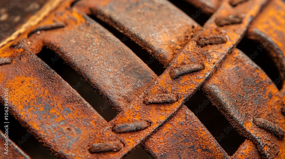 A close-up of rusted metal with intricate patterns and textures, showcasing decay and a weathered appearance. A close-up of rusted metal with intricate patterns and textures, showcasing decay and a weathered appearance.