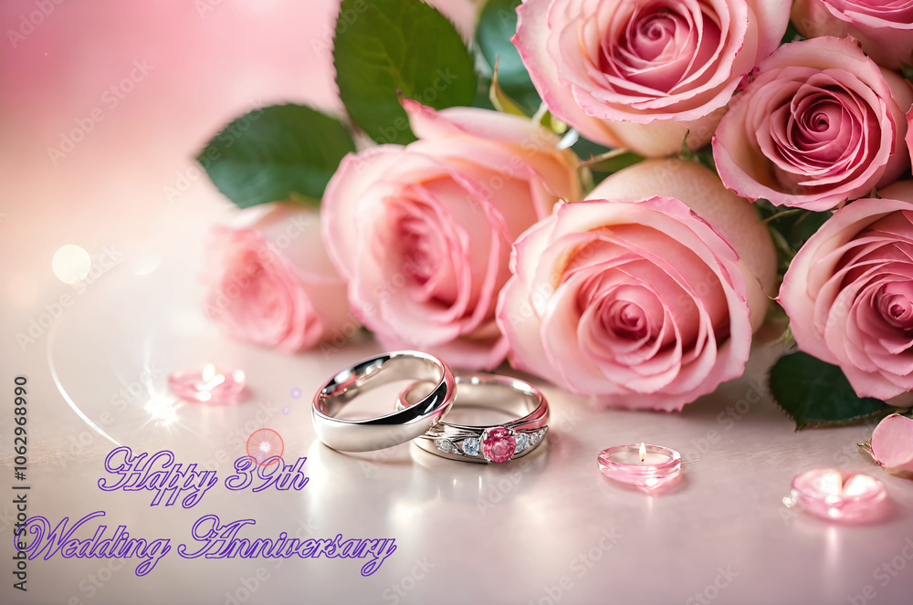 Happy 39th wedding anniversary. 39 years anniversary celebration.
Happy 39th wedding anniversary. 39 years anniversary celebration.