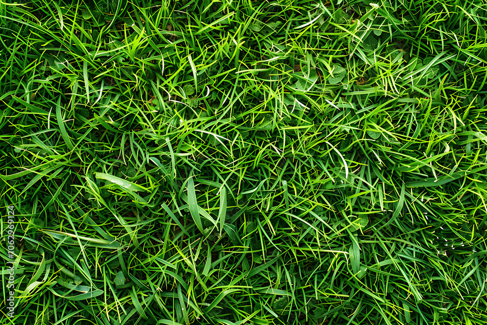 Smooth manicured lawn grass background with vibrant green blades and natural texture