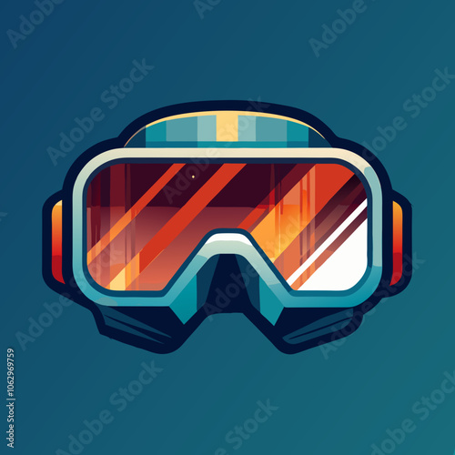 VR glasses vector virtual reality headset icon. Virtual reality helmet isolated goggles device illustration.