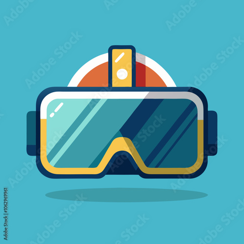 VR glasses vector virtual reality headset icon. Virtual reality helmet isolated goggles device illustration.