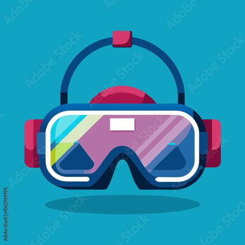 VR glasses vector virtual reality headset icon. Virtual reality helmet isolated goggles device illustration.