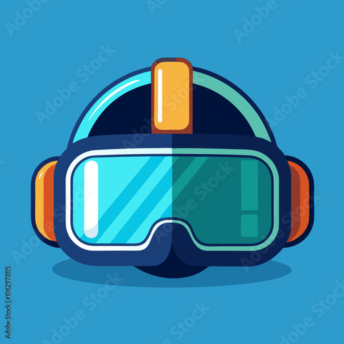 VR glasses vector virtual reality headset icon. Virtual reality helmet isolated goggles device illustration.