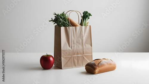 Rising Grocery Prices Concept – Minimalistic Shopping Basket in Store Aisle 