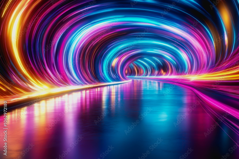 A captivating futuristic digital background featuring vibrant pastel colors and glowing lines, perfect for creative projects requiring a smooth and stylish aesthetic.