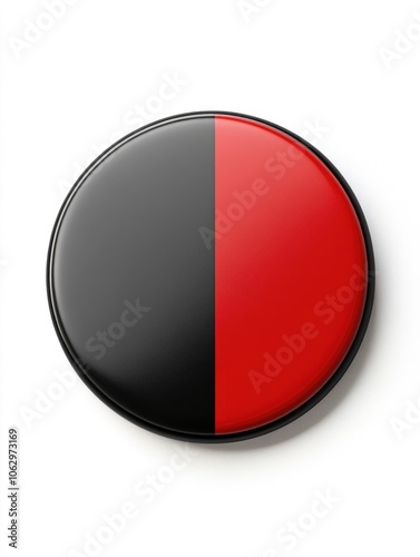 Red and black button with a black stripe. The button is round and has a black and red design Free Download Red and black button with a black stripe. The button is round and has a black and red design - GFXLoad