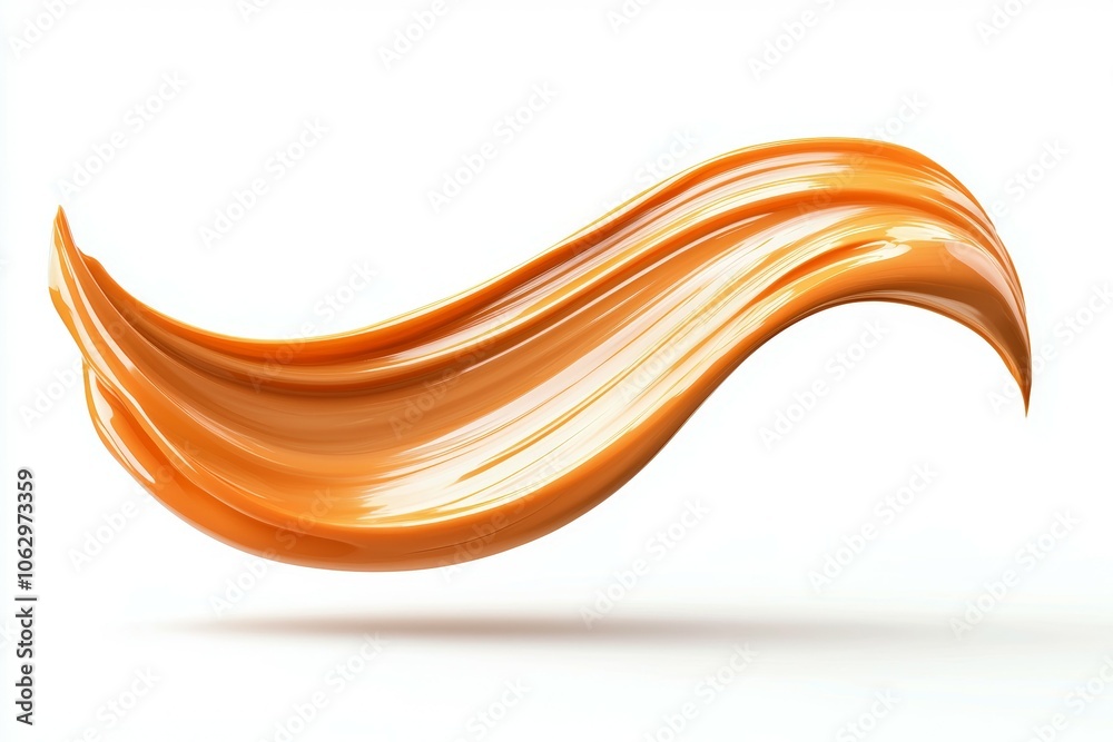 A long orange wave is drawn on a white background A long orange wave is drawn on a white background
