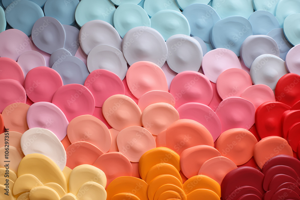 Obraz premium Abstract Paper Flower Pattern in Rainbow Colors