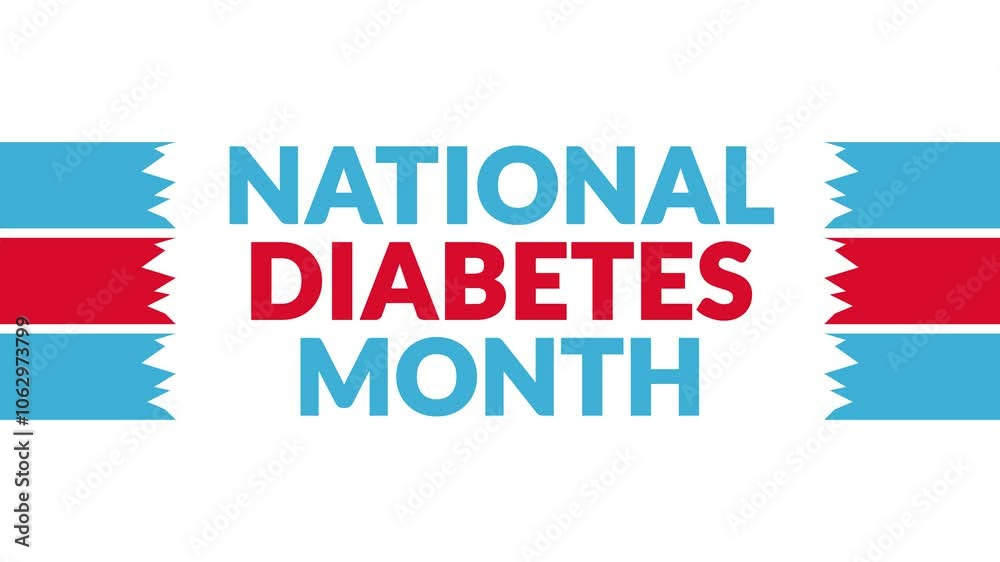 National Diabetes Month In and Out text from split line animation on a White background. Which is observed every year in November to celebrate and wish National Diabetes Month. National Diabetes Month In and Out text from split line animation on a White background. Which is observed every year in November to celebrate and wish National Diabetes Month.