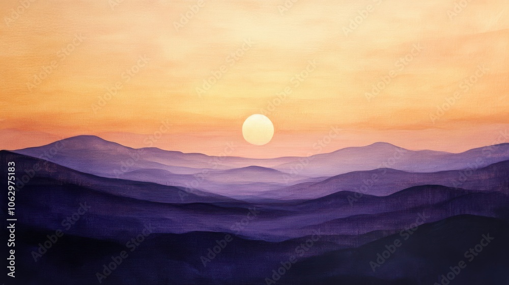 An enchanting sunset scene featuring a silhouette