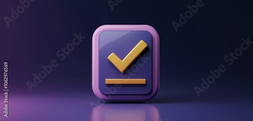 Wallpaper Mural Three-dimensional icon of a completed checklist. Torontodigital.ca