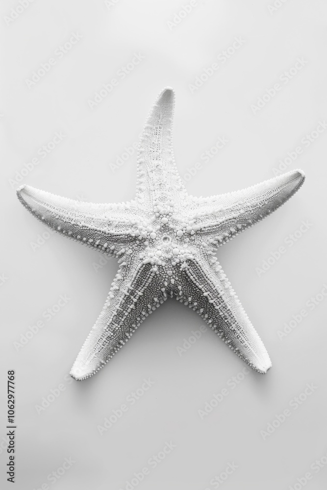 Elegant White Starfish on Minimalist Background - Perfect for Coastal Decor, Beach Themes, Marine Life Illustrations, and Nature Inspired Designs. Elegant White Starfish on Minimalist Background - Perfect for Coastal Decor, Beach Themes, Marine Life Illustrations, and Nature Inspired Designs.